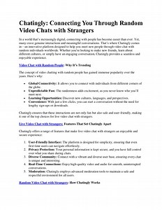 Connecting You Through Random Video Chats with Strangers - SlideServe