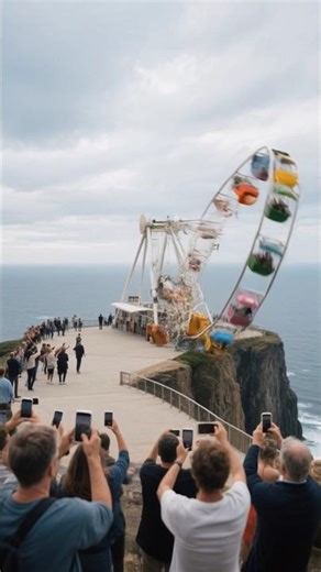 😿Shocking! Cliff ride disaster - the ferris wheel crashed down #shorts #accident #ferriswheel #ride