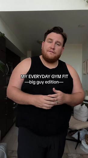 who wants more gym content? 💪 the brands are tagged in my IG reel if you’re interested 👀 #plussizegymwear #bigandtallbrands #bigguyfitness #plussizemen