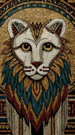 When ancient mosaic art captures the majestic gaze of a lion 🦁🎨 Discover this mesmerizing artwork #catlab A stunning ancient mosaic masterpiece brought to life, capturing the majestic gaze of this art-deco style lion. Each intricate tile is perfectly placed to create this timeless work of art that feels almost alive. Its expression and vibrant colors truly speak from the past, reminding us of a time when craftsmanship reigned supreme. Wait until you see how it all comes together in one captiva