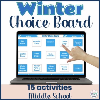 Winter Choice Board | Fun Middle School ELA Activities | Digital | Print