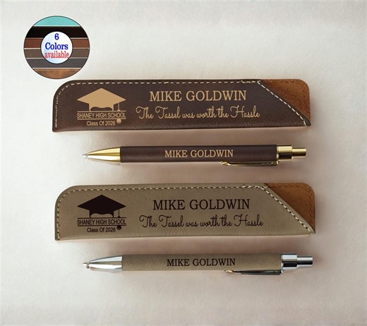 Personalized Graduation Gift: Engraved Leather Pen and Case - Etsy