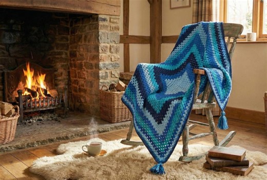 Giant Granny Square Blanket Crochet Pattern, Continuous One Piece Afghan PDF, Easy Beginner Crochet Throw, Modern Baby Blanket Tutorial - Etsy
