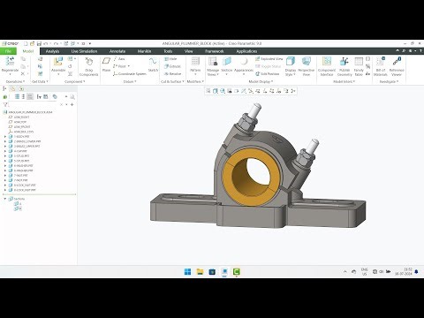 Angular Plummer Block : 3D Modelling and Assembly in Creo Parametric