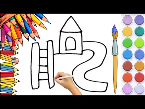 How To Draw cute Children's Slide Drawing, Painting & Coloring For Kids and Toddlers_🌈🎨