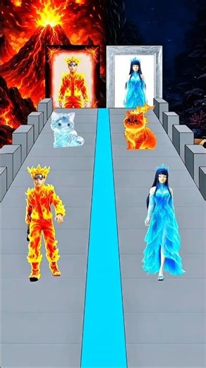 Naruto Fire Mode vs Hinata lce Mode | Epic Anime Transformation #naruto #shorts