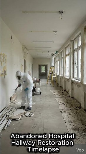 Abandoned Hospital Hallway Restoration Time-lapse #restoration #renovation