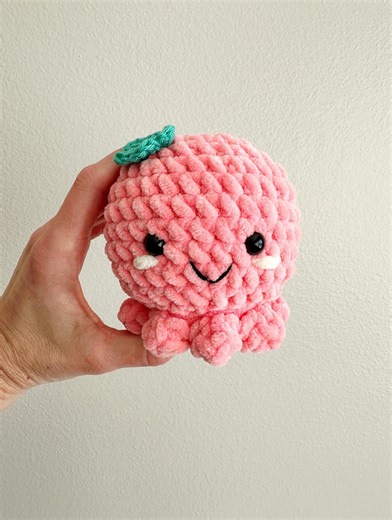 Crochet Amigurumi Octopus Plushie: Peach Pink Octopus Doll - Etsy