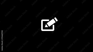 Edit icon, simple design edit icon animation isolated on white background