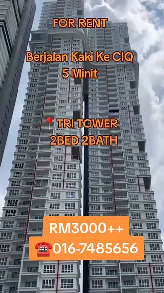for Rent Tri Tower CIQ JB#citysquare #jbtownarea #sewarumah #property #property #luxuryhomes #follow #like #ciq #share #stulang #rnfprincesscove