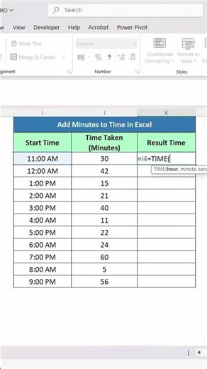 Add Minutes to Time in Excel (TIME Function Trick)