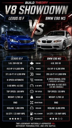 Lexus IS F vs BMW E90 M3 — Which V8 Legend Wins? 🔥