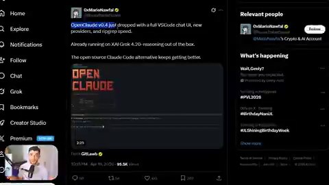 22,000+ GitHub stars.200+ supported AI models.1 open-source tool built from an accidental code exposure.OpenClaude V0.4 stats worth knowing:→ Full VS Code chat interface (no more terminal-only workflows)→ RipGrep integration = measurably faster file search on large codebases→ New providers: Alibaba DashScope (Qwen models) + Nvidia NIM + MiniMax→ Better API failure classification = clearer error messages→ Beginner-friendly setup guides for Windows, Mac, and LinuxThis project started in March 2026