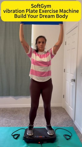 Vibration Plate Exercise Machine for Lymphatic Drainage Weight Loss,SoftGym Power Vibration Plate 300-400 Lbs Capacity Full Whole Body Workout Platform,Vibration Plate for Home-Navy Blue