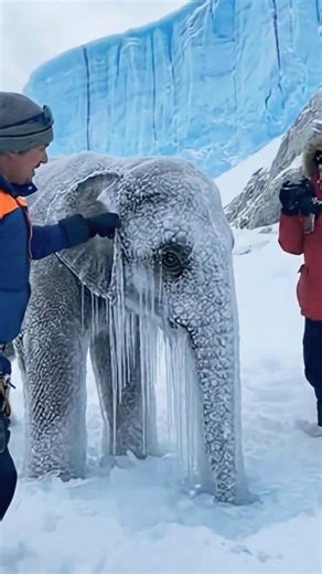 Rescuers Found Frozen Elephant in Wilderness 🥶