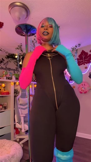 Ahqua on Instagram: "Forgot to post the breakdown for prism so here it is! How I made this cosplay in really only a day I forgot to include but the wig is just a white synthetic wig I bought and dyed pink and blue and then used some paint to pop the colors more. I had the glasses but they were just clear so I put gel polish on them cured it and buffed on blue mica powder to make them blue and shiny! #reels #explore #cosplay #dispatch #dispatchgame #prism #diy #howto"