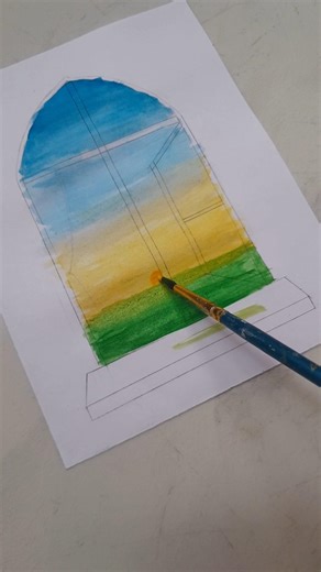 Window view painting #painting #aestheic #art #drawing #window #ytshorts #shorts