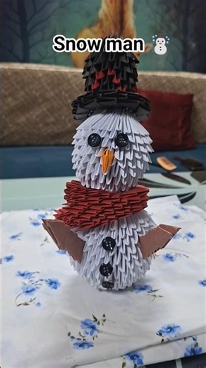 "3D Origami" "Kya aap is snowman ka full tutorial dekhna chahte hain! toh comment kijiye 'yes'