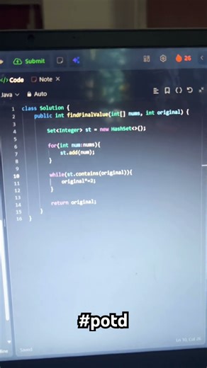 2153. Keep multiplying found values by two #leetcode #java #datastructure #coding #pond #programming
