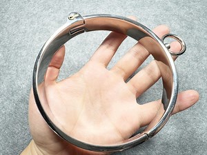 Silver Stainless Steel Locking Neck Collar Ring Hinged Day Owned Lock With Pull Ring - Etsy