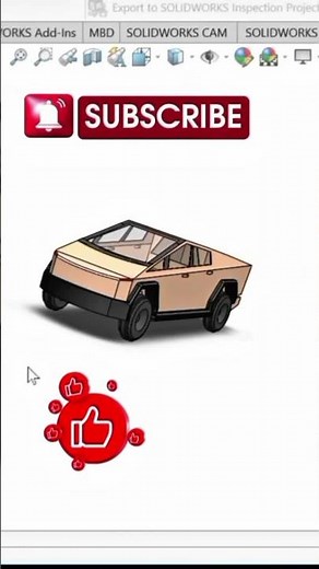 Tesla Cybertruck in SolidWorks ⚙️ | 3D Design #Shorts