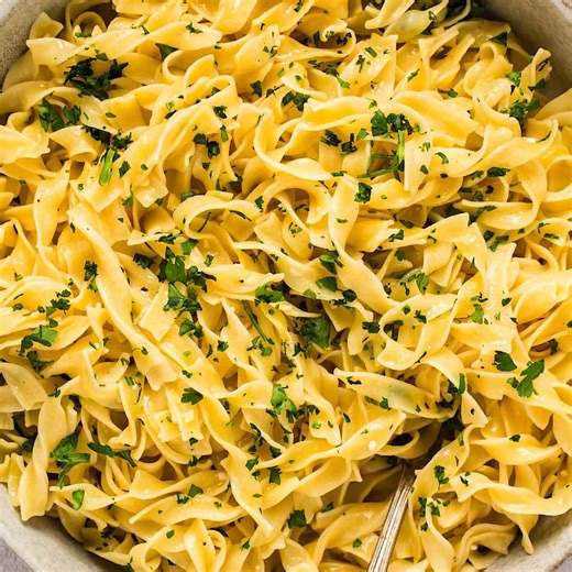 Easy Buttered Egg Noodles with Parmesan (10-Minute Egg Noodle Side Dish) | Powell Family Cooking