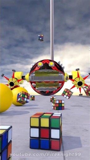 Pacman & Brush Robot - 3D Physics Simulation