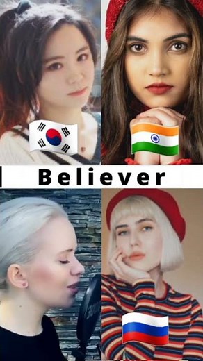 Who sang it better believer song coverby Aish Jfla, USA, India, Russia #india #southkorea #shorts