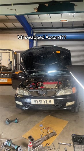 The worlds first V8 Honda Accord #v8power #hondaaccord #engineswap #v8engine #vtec