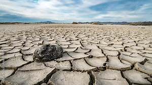 Time lapse moving over cracks in a dry muddy landscape in the Great Salt Lake desert. Stock Video