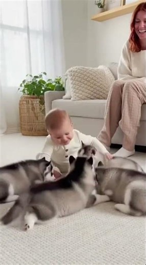 Little Baby Commands 5 Husky Puppies… What Happens Next Is TOO CUTE 😍🐾