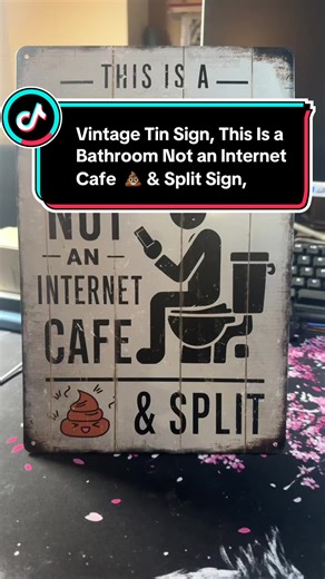 Humorous Vintage Bathroom Tin Sign for Your Home