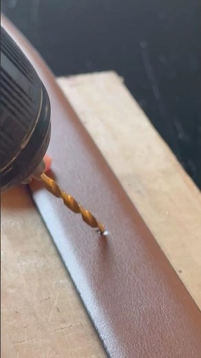 Make an extra whole in leather belt with a DRILL! #diy #belt #leatherbelt