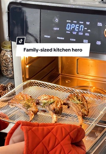Your family-sized kitchen hero. 🦸 Think of all the appliances you DON’T need to buy. 🤯 This one machine is a steamer, oven, and air fryer in one. It’s not an expense, it’s a SAVINGS!😱 #kitchenware #kitchenupgrade #steamoven #ounin