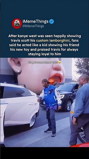 kanye west shows off custom lamborghini to travis scott in viral clip #kanyewest