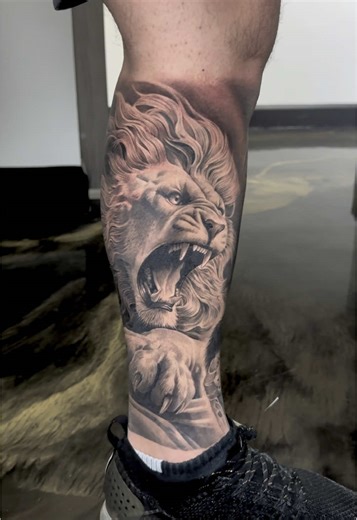 Realistic Lion Tattoo Art by Cheyenne Tattoo Artist
