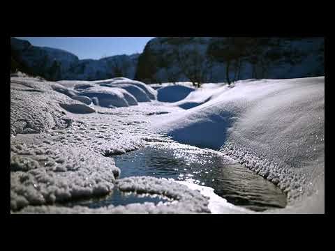 Arctic 4K - Slow TV frozen river Norwegian mountains ASMR nature sounds for focus, relaxation, sleep