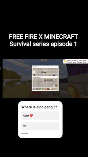 Minecraft X Free Fire survival series #shorts #minecraft #freefire #survivalmode #gaming #videos