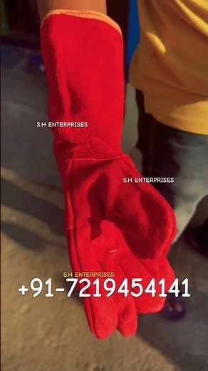 Red Leather Welding Gloves:Ultimate Heat Protection! #welding #workshop #safety #safetyfirst #tools