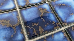 Tenedos Premium Quality Square Blue Calacatta Porcelain Mosaic Glossy Tile for Bathroom Floors, Walls and Kitchen Backsplashes, Pool Tile (20 Sheets/case) (3x3)