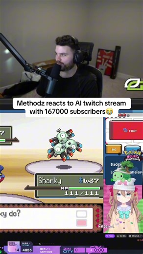 Methodz reacts to AI twitch stream with 167000 subscribers😭 #methodz #fyp #foryoupage