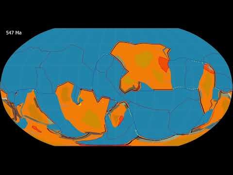 800 Million year long fictional plate tectonics animation.
