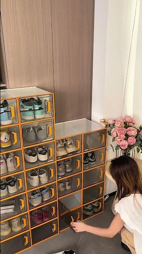 Maximize your space! 👟 This foldable shoe rack is a game-changer. ✨🔥 #HomeHacks #Storage
