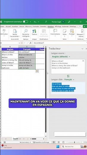 Traduire du texte dans Excel !