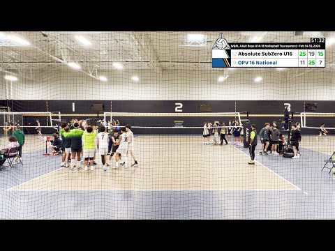 AJAX Tournament m3 Absolute SubZero U16 vs. OPV 16 Portland Oregon WBPL Boys Volleyball 2/14/26