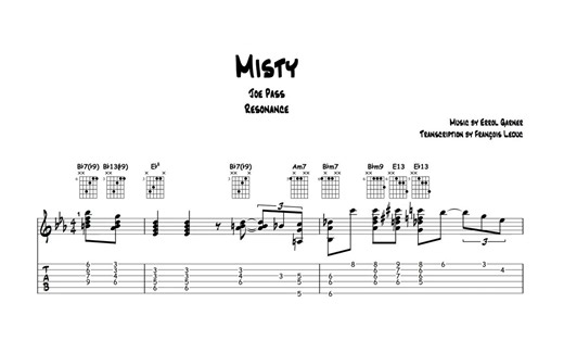 Misty - Joe Pass (Transcription)