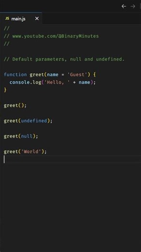 JavaScript | Default parameters, null and undefined