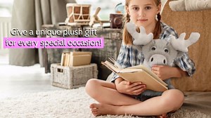 DolliBu Plush Reindeer Stuffed Animal - Soft Huggable Squat Reindeer, Adorable Playtime Deer Plush Toy, Cute Wild Life Cuddle Gifts for Kids and Adults - 8.5 Inch