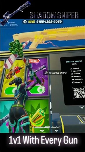 1v1 With Every Gun SHADOW SNIPER showcase #fortnite #secret #gameplay