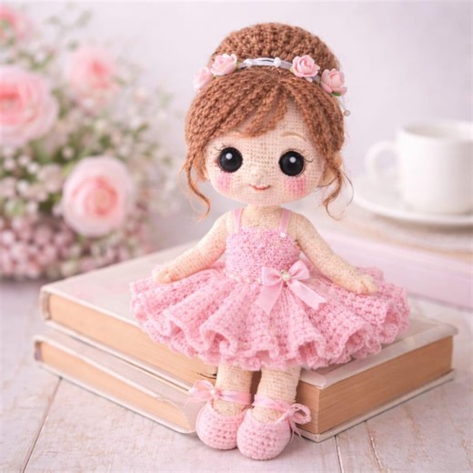 Crochet Ballerina Doll Pattern, 9" Amigurumi With Tutu (PDF Pattern) - Etsy